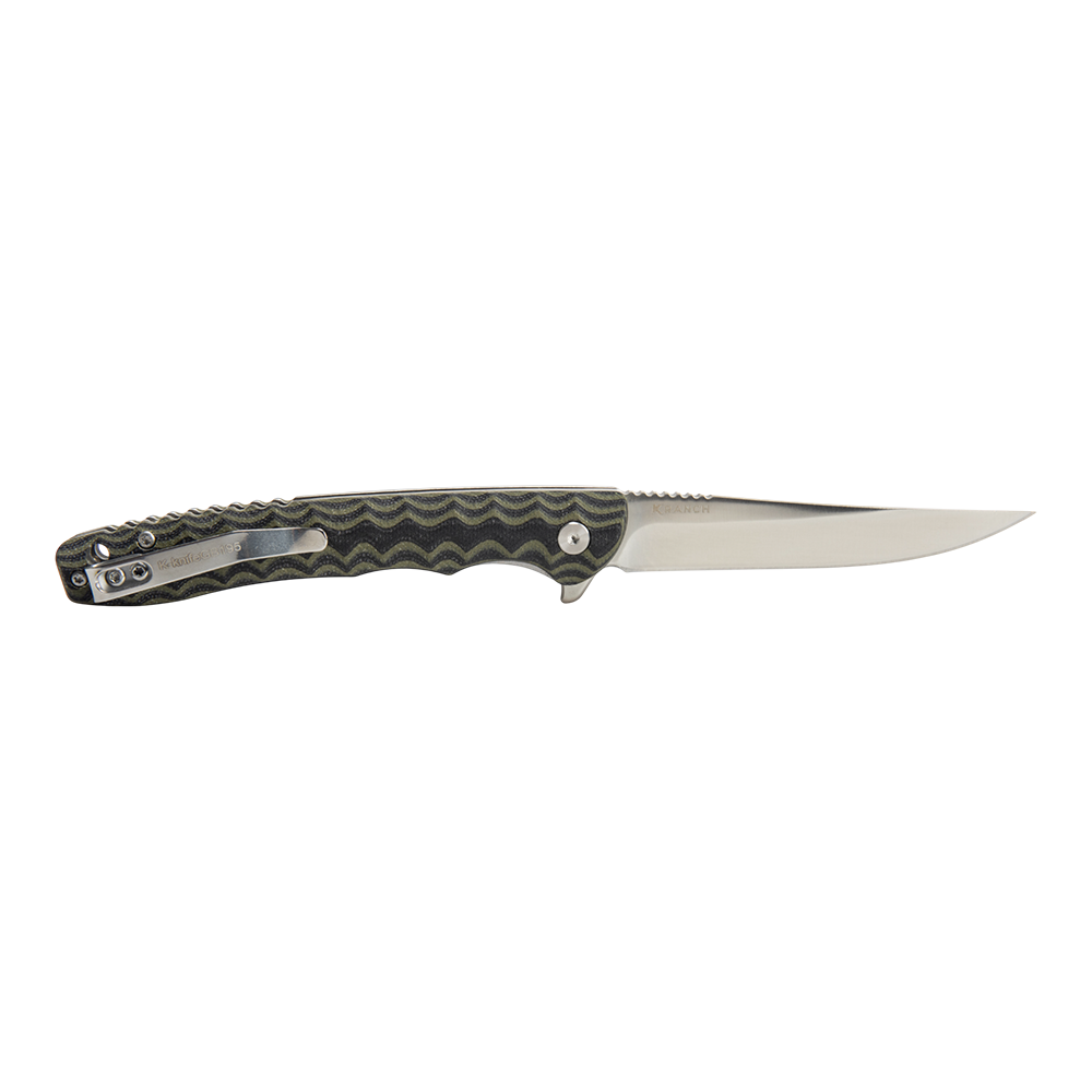Нож складной Kranch GB-195, клинок AUS8, рукоять G10 green and black. Фото №4