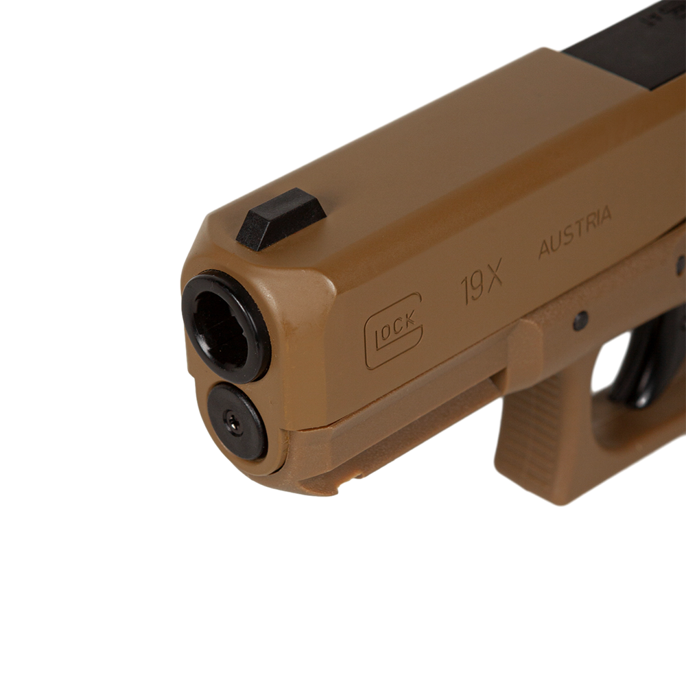 Пистолет пневматический Umarex Glock 19X калибр 4,5мм (метал, цвет песок, blowback, pellet). Фото №6