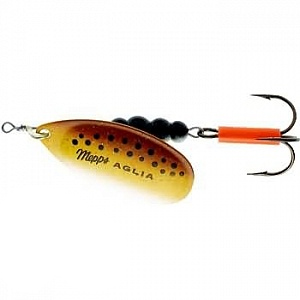Блесна вращающаяся Mepps AGLIA FLUO Micropigments Trout №2, 4,5гр, цвет (Brown) коричневый. Фото №1