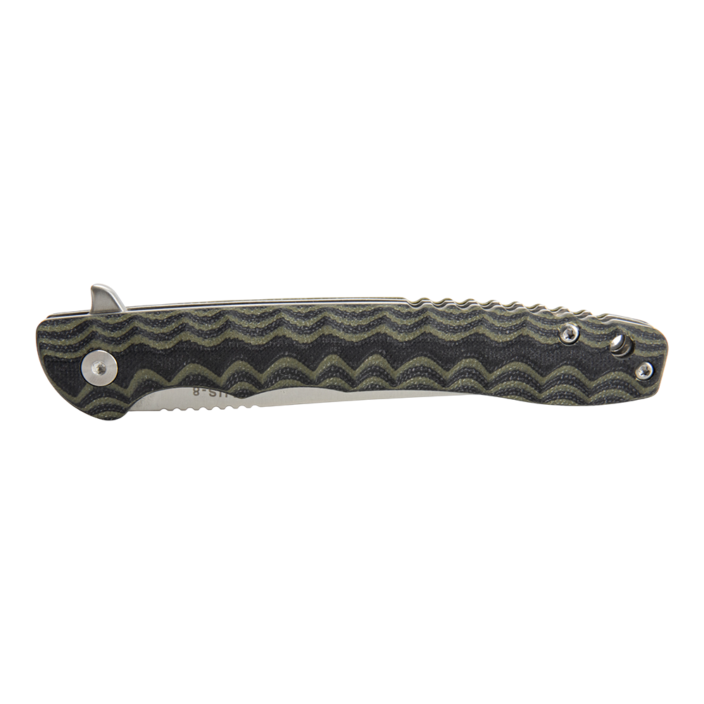 Нож складной Kranch GB-195, клинок AUS8, рукоять G10 green and black. Фото №2