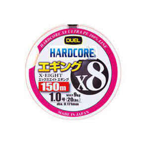 Плетеный шнур Duel PE Hardcore X8 Eging 150m 3Color #1.2 (0.191mm) 12.0kg			. Фото №2