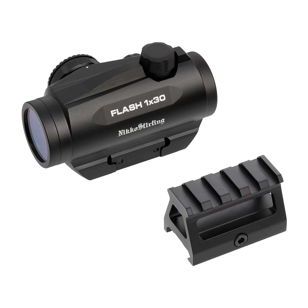 Коллиматор Nikko Stirling Flash 1X30mm, закрытого типа, точка 3 МOA, красная, 11 уровней яркости. Фото №1