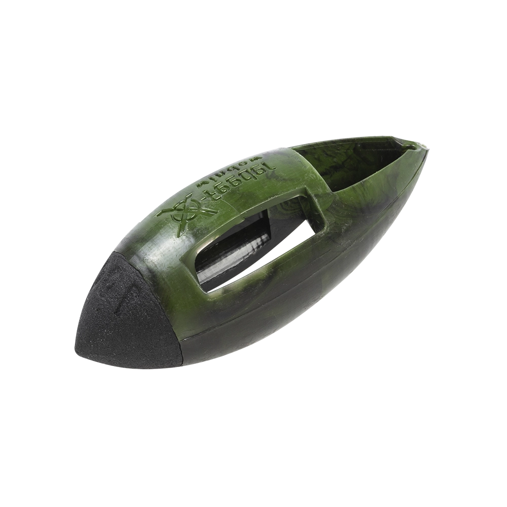 Груз-кормушка пластиковая X-FEEDER PL CAMO BULLET WINDOW M 060 г (35 мл, цвет камо). Фото №1