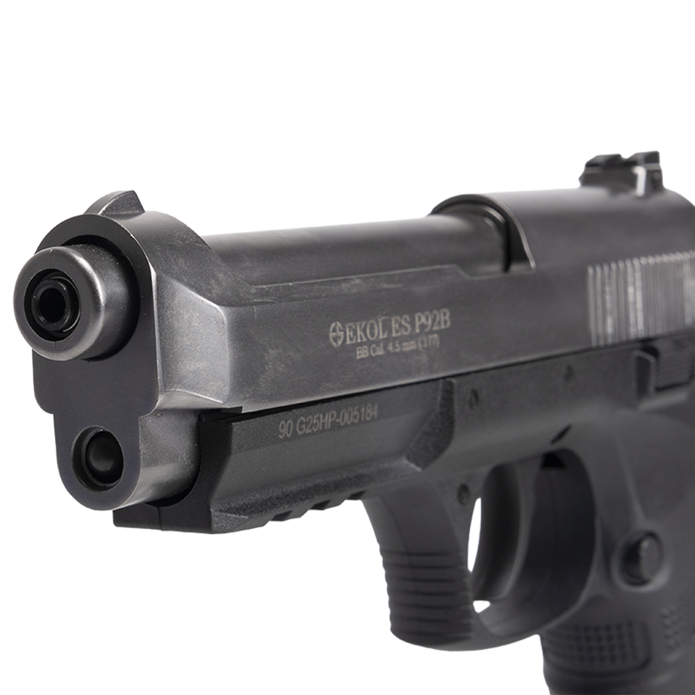 Пистолет пневматический EKOL ES P92 B FUME, (никель) (Blowback) калибр 4,5 мм, 3 Дж. Фото №7
