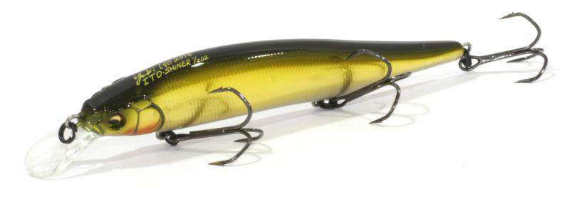 Воблер Megabass Ito-Shiner 115мм, 14гр, заглубление 1,8-3м цвет (wakin golden shiner). Фото №1