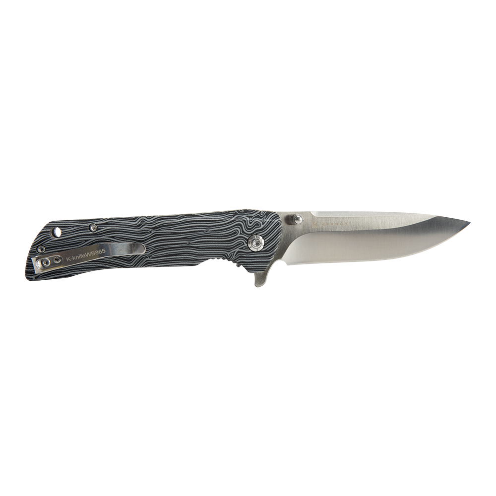 Нож складной Kranch WB-865, клинок AUS8, рукоять G10 white and black. Фото №4