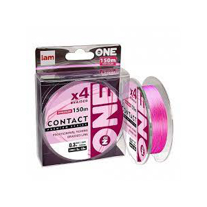Плетеная леска №ONE CONTACT Х4-150 (pink) 0.5PE. Фото №1