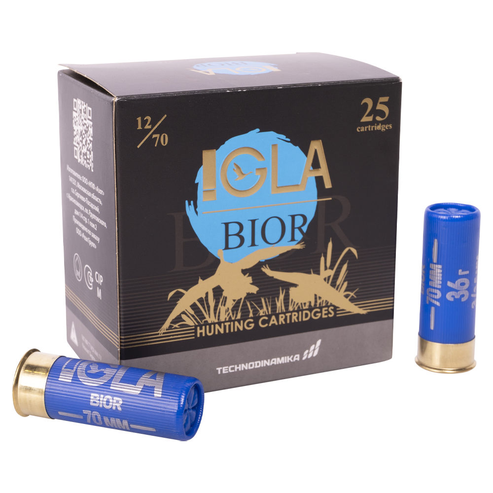 Патрон "IGLA-BIOR" 12/70 №3 36г (пачка 25шт, короб., 250). Фото №1 Патрон "IGLA-BIOR" 12/70 №3 36г (пачка 25шт, короб., 250). Фото №1