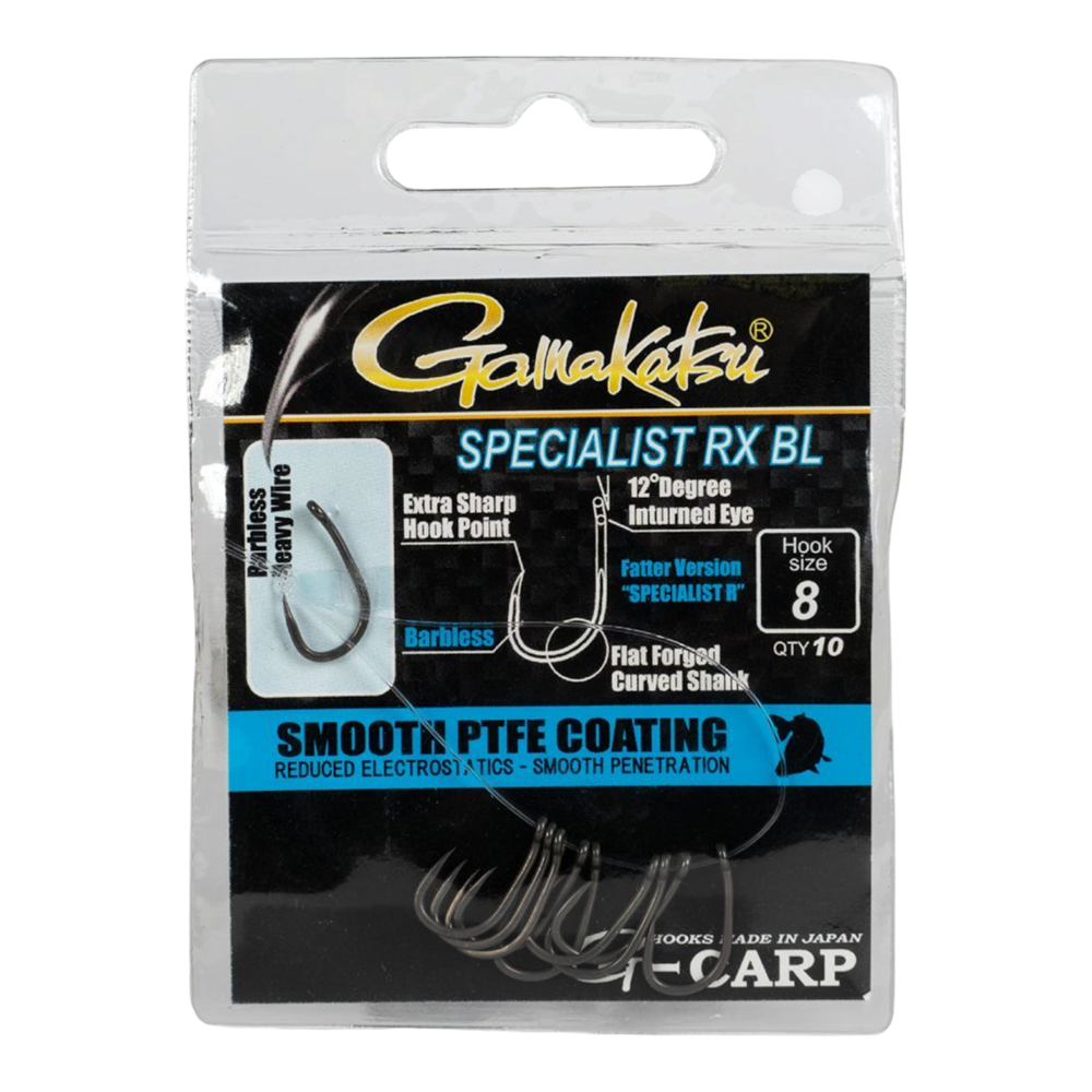 Крючок Gamakatsu G-Carp Specialist RX BL Grey №8. Фото №1