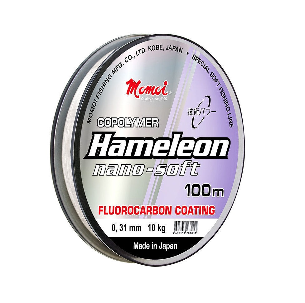 Леска монофиламентная Momoi Hameleon Nano-Soft 0,18мм/100м 3,6кг прозрачная 5шт/уп. Фото №1