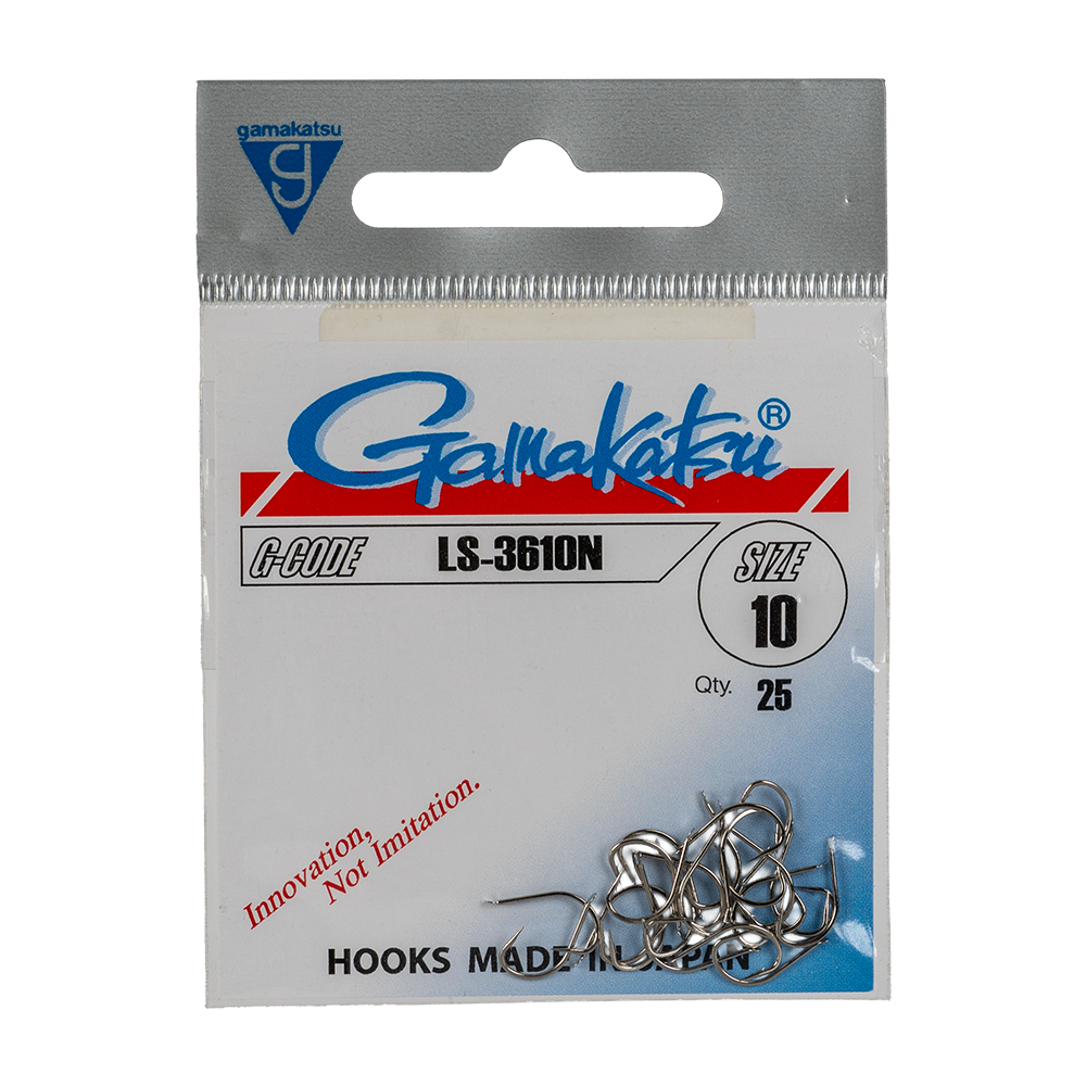 Крючок Gamakatsu Hook LS-3610N Nickel №10. Фото №1