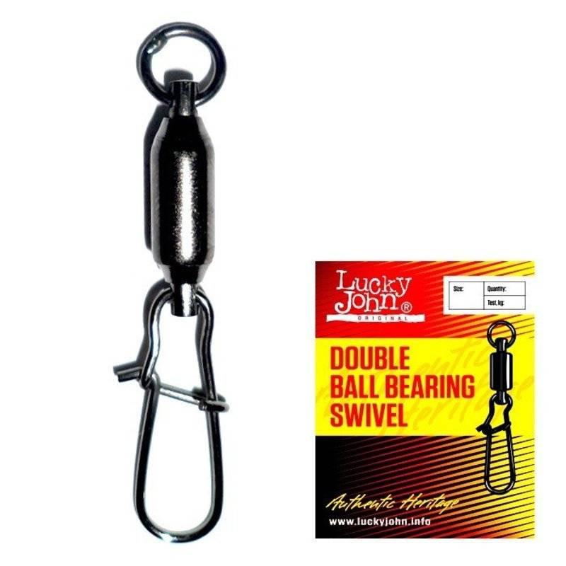 Вертлюги с застежкой и с подшипником Lucky John DOUBLE BALL BEARING SWIVEL 003 3шт. Фото №1