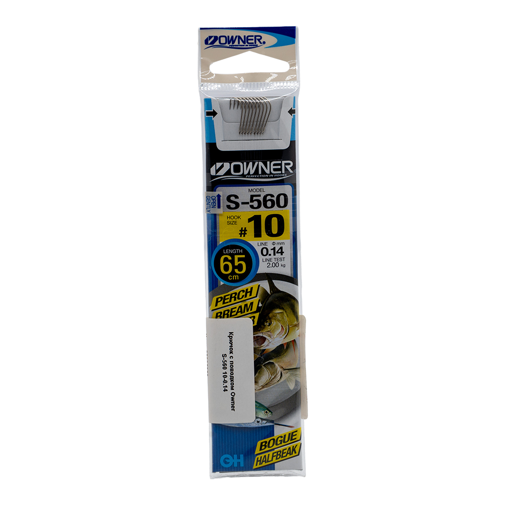 Крючок с поводком OWNER S-560 №10 (9шт.). Фото №1