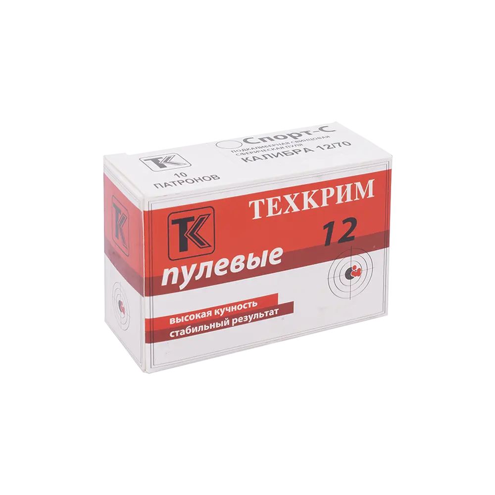 Патрон Техкрим 12/70 с пулей Спорт-С (в упаковке 10 шт.) (в коробке 240 шт.). Фото №1