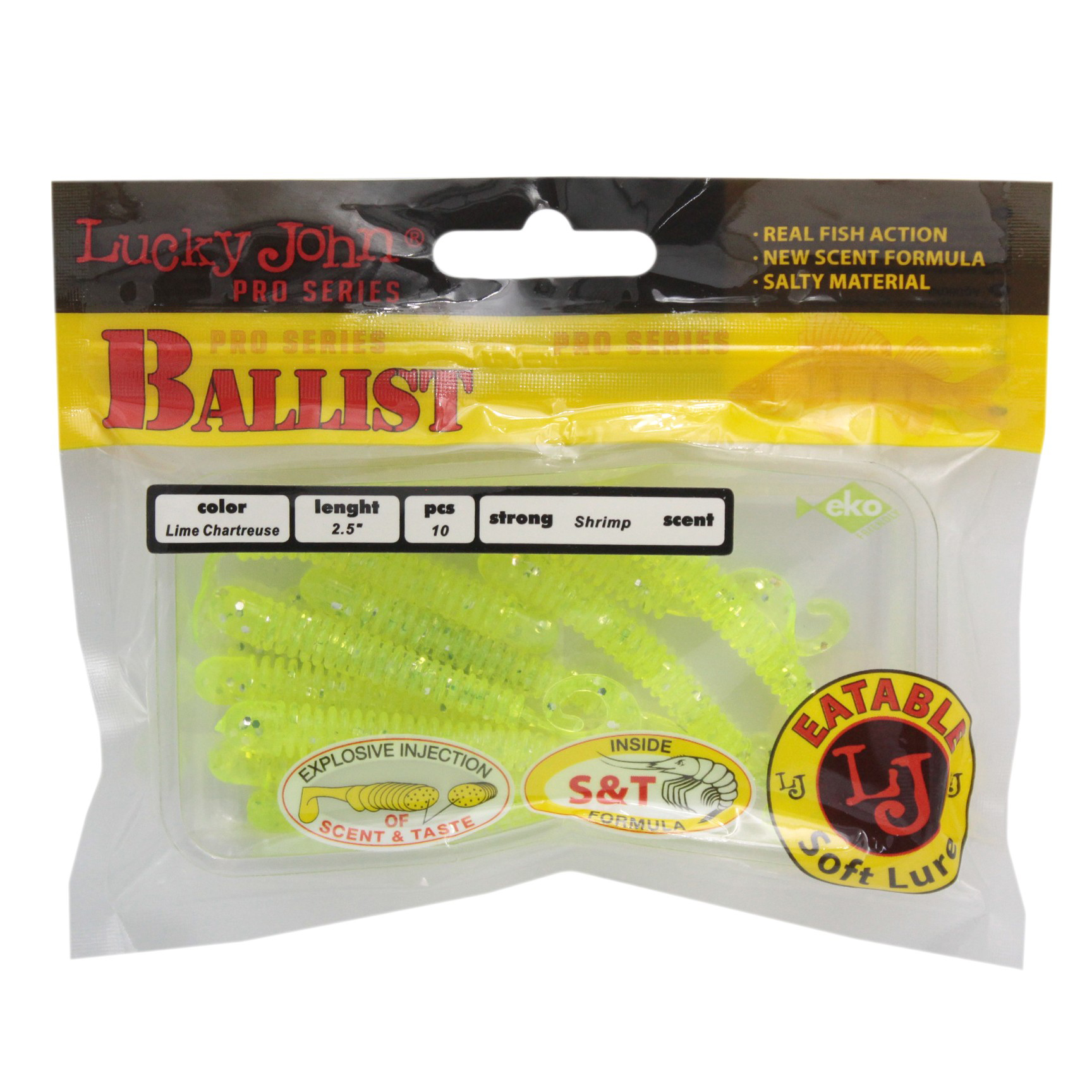 Твистер Lucky John Pro Series Ballist 2,5" 63мм, (10шт. упак.) цвет 071