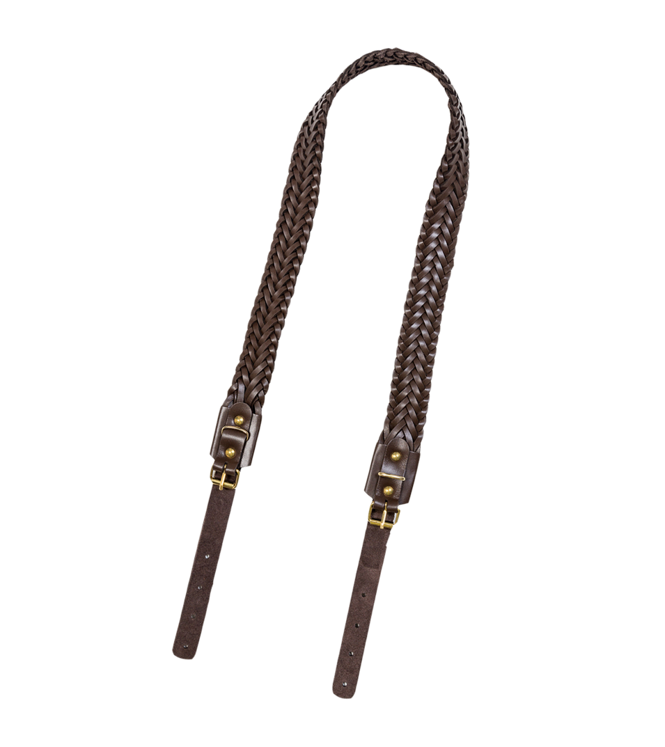 Ремень погонный плетеный (кожа, коричневый) (Хольстер)