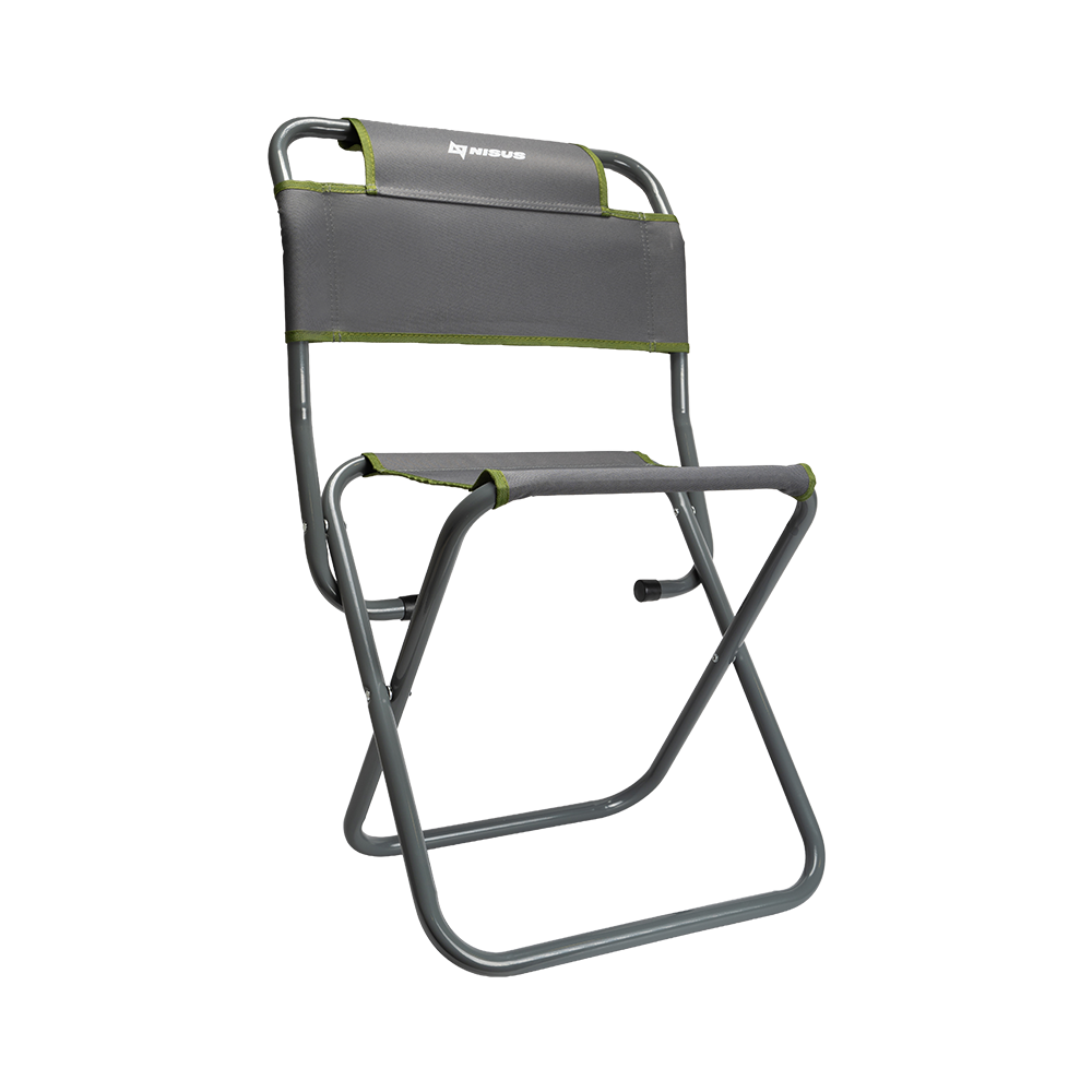 Стул туристический со спинкой СР-450.22c (ст.труба д22) серо-зеленый (T-N-TC-450.22s-GR) NISUS (Тонар). Фото №1