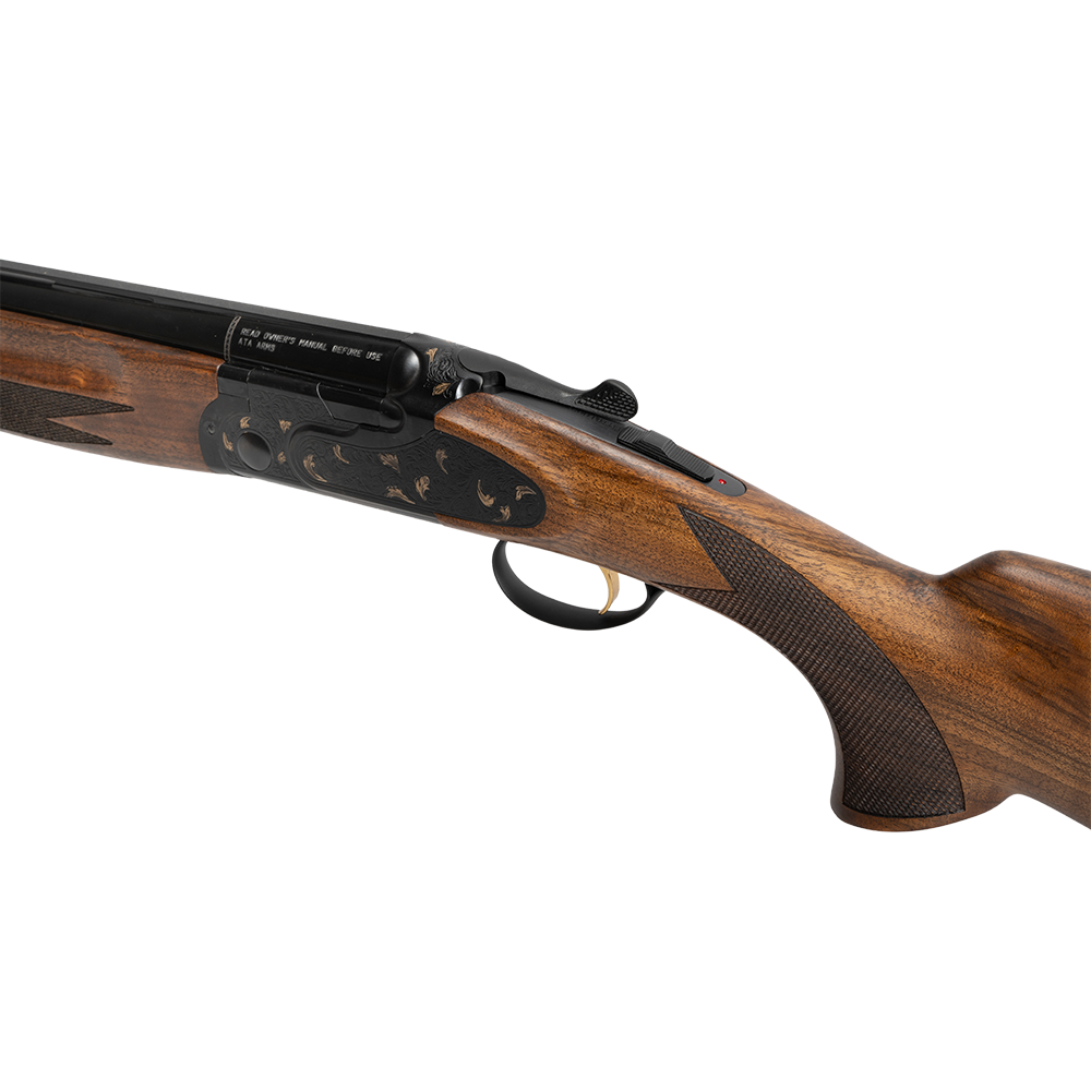 Ружье ATA SP Avangarde Black (сталь, черная колодка с цветочной гравировкой), 12/76,660мм, орех класс 2, кейс. Фото №13