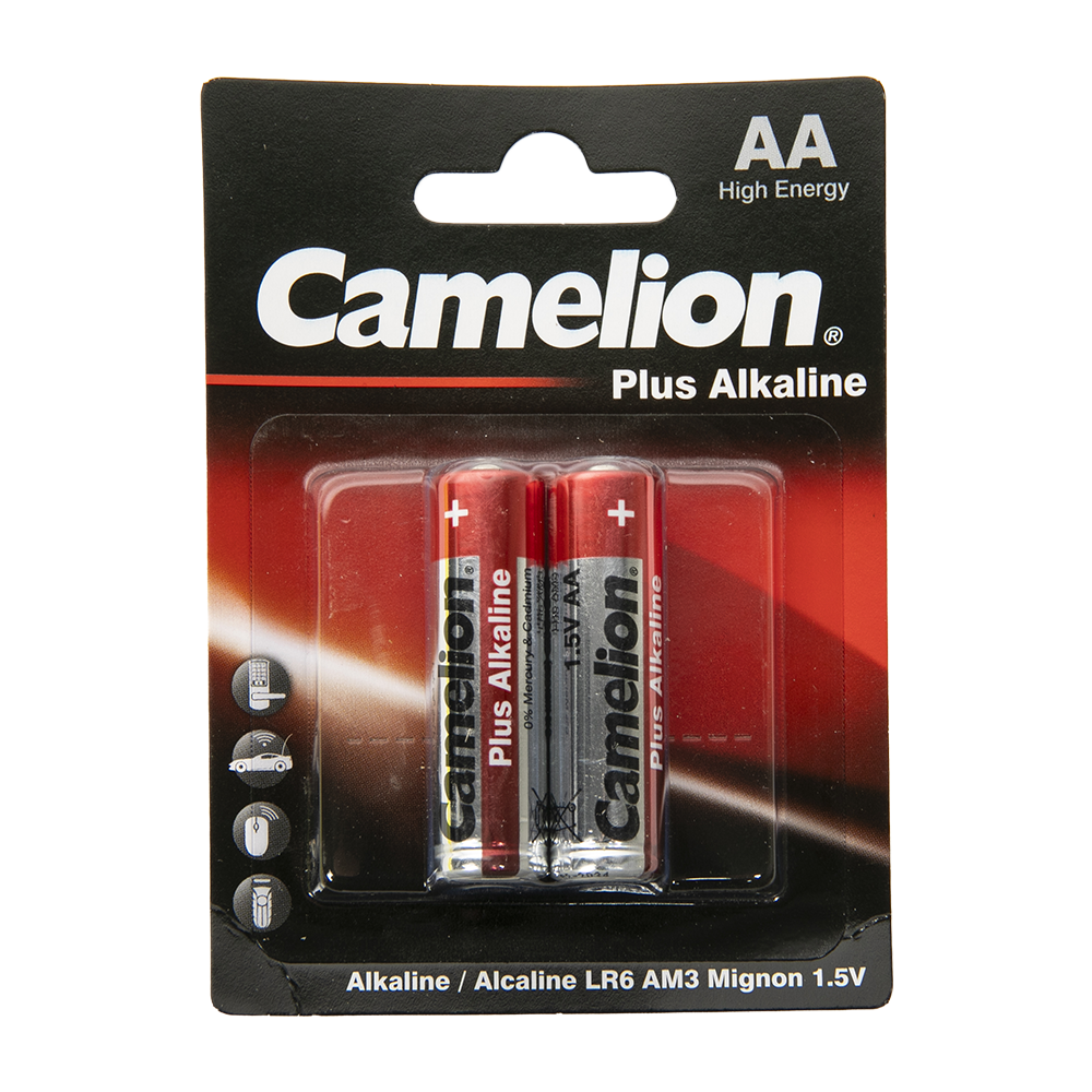 Батарейка Camelion Plus Alkaline BL2 LR6 (LR6-BP2, пальчиковая батарейка АА 1.5В). Фото №1