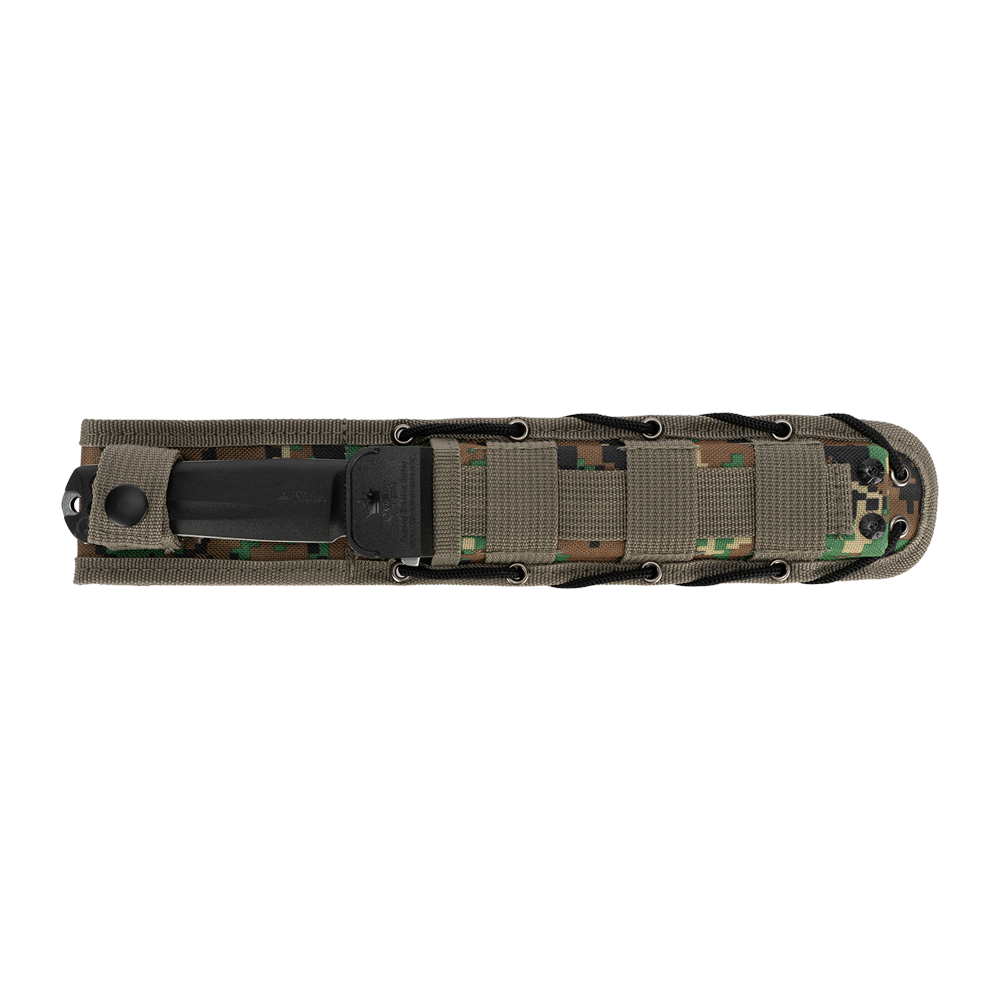 Нож Kizlyar Supreme Aggressor, AUS-8 SW BKH Camo (StoneWash, Black Kraton Handle, Camo Molle Sheath). Фото №4