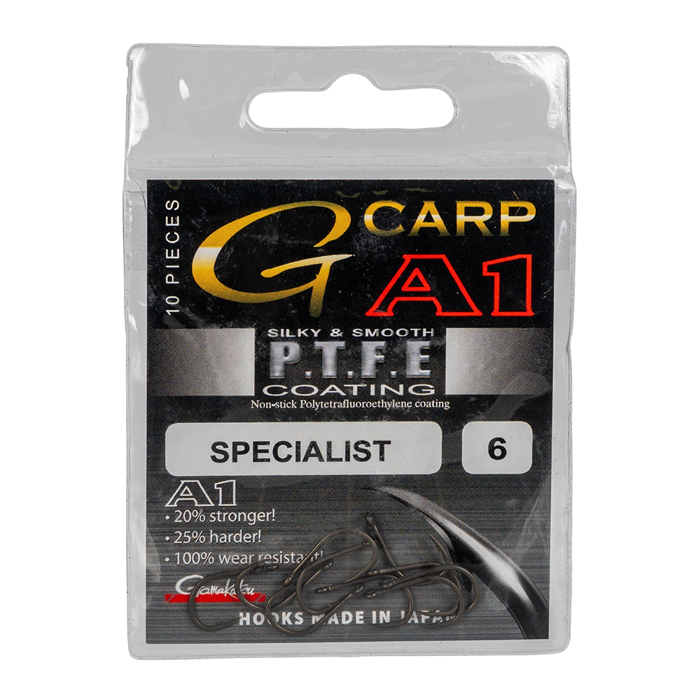 Крючок Gamakatsu Hook A1 G-CARP Specialist PTFE №06. Фото №1