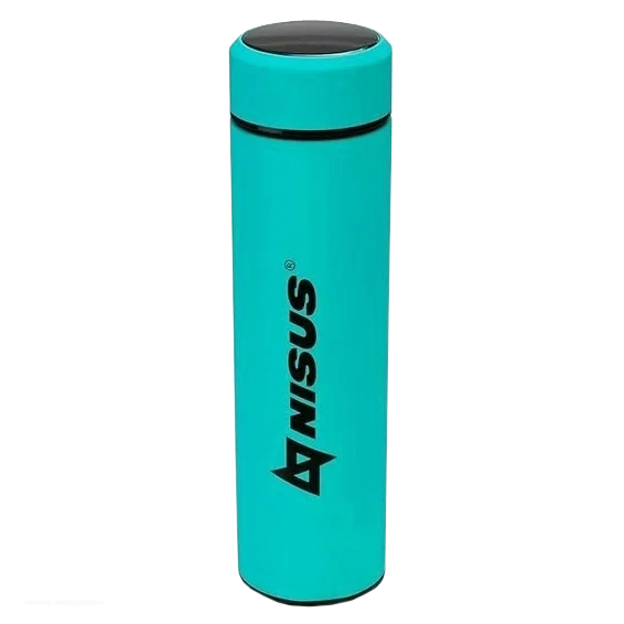 Термос N.TM-049-T 450ML с термодатчиком бирюзовый NISUS. Фото №2