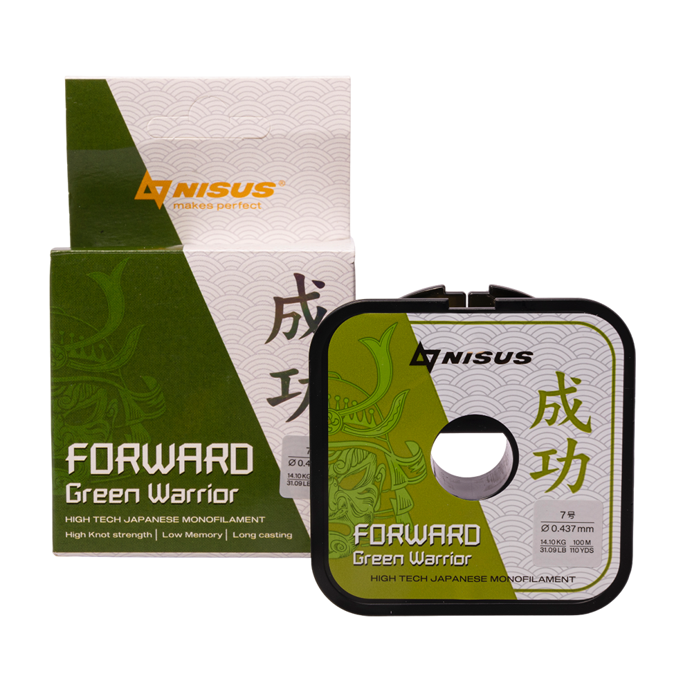 Леска Nisus Forward Green Warrior 0,437mm/100m Nylon (N-FGW-0437-100) . Фото №1
