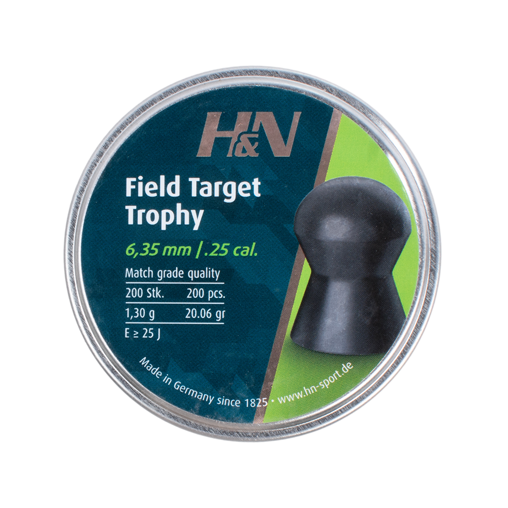 Пули пневматические "H&N Field Target Trophy" калибр 6,35мм, 1,29г (200 в банке). Фото №1