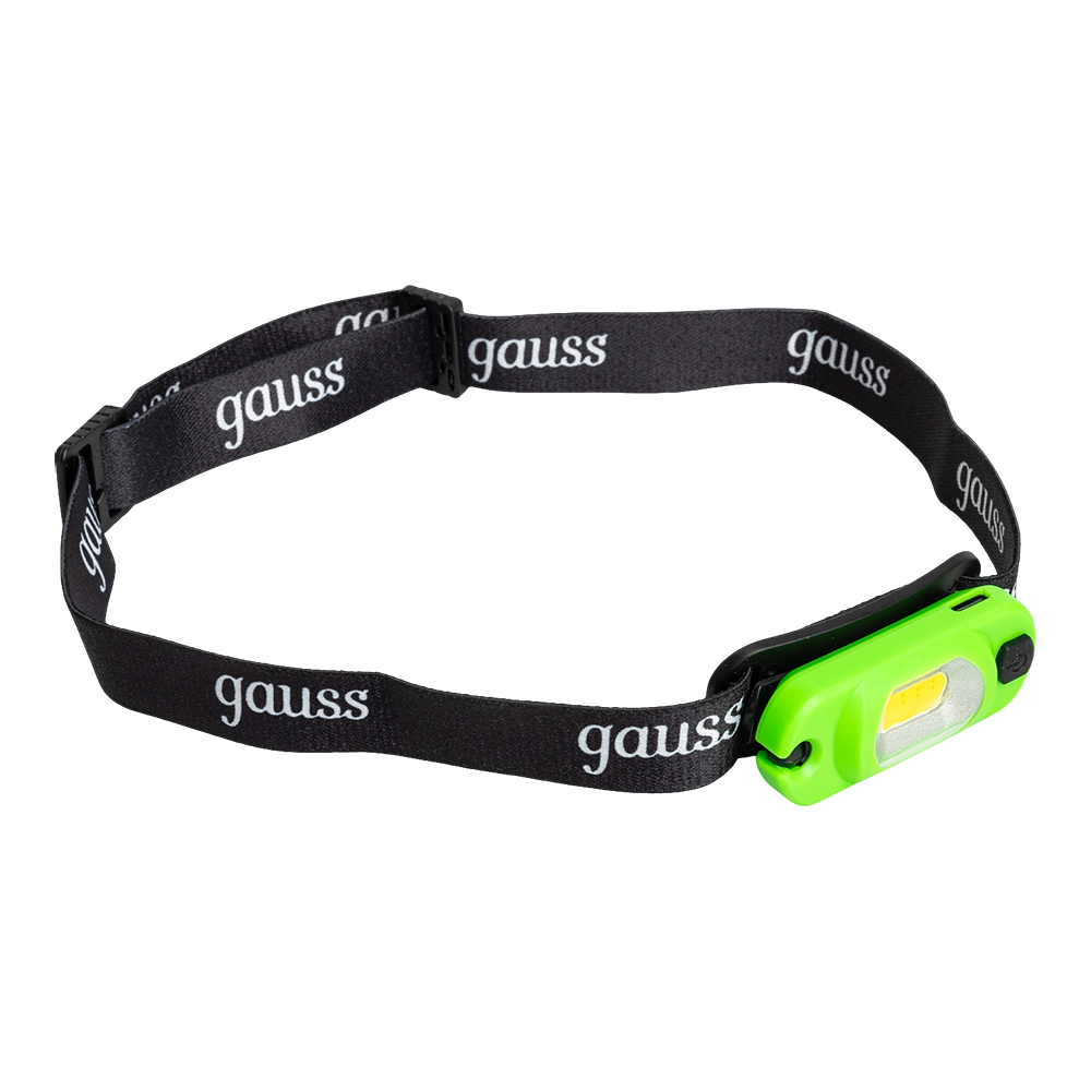 Фонарь налобный Gauss модель GFL408 3W 150lm Li-ion 300mAh LED 1/12/72. Фото №1