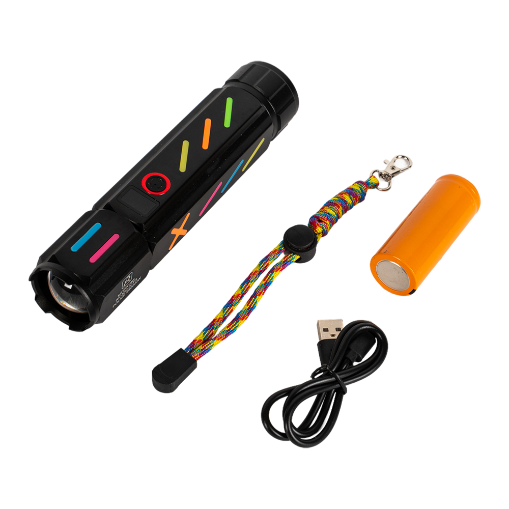 Фонарь ручной (аккум.26650, индикатор заряда, Type-C, PowerBank, стеклобой). Фото №3