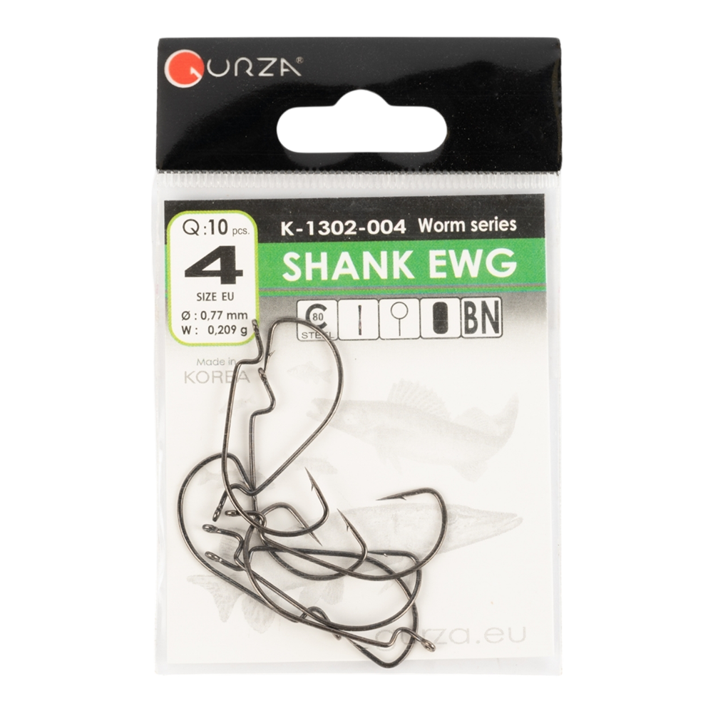 Крючок Gurza SHANK EWG #4 BN 10 шт/уп. (офсетный). Фото №1 Крючок Gurza SHANK EWG #4 BN 10 шт/уп. (офсетный). Фото №1