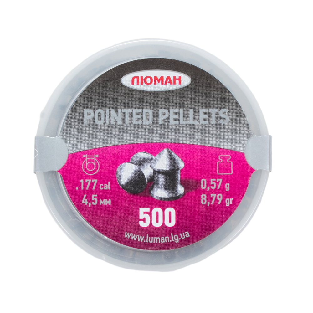Пуля пневматическая "Pointed pellets", 0,57 г. 4,5 мм. (500 шт.) (36 в упаковке). Фото №1
