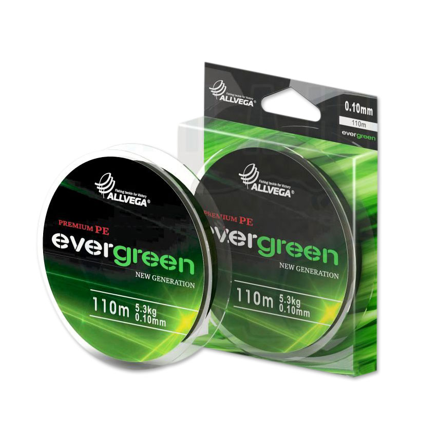 Леска плетеная ALLVEGA "Evergreen" 110м 0,22мм (14.5кг) (тёмно-зелёная). Фото №2