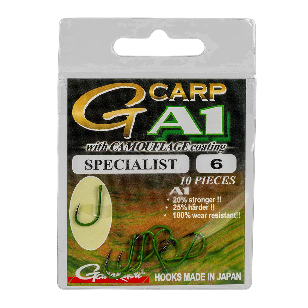 Крючок Gamakatsu Hook A1 G-CARP Camougreen Specialist №06. Фото №1