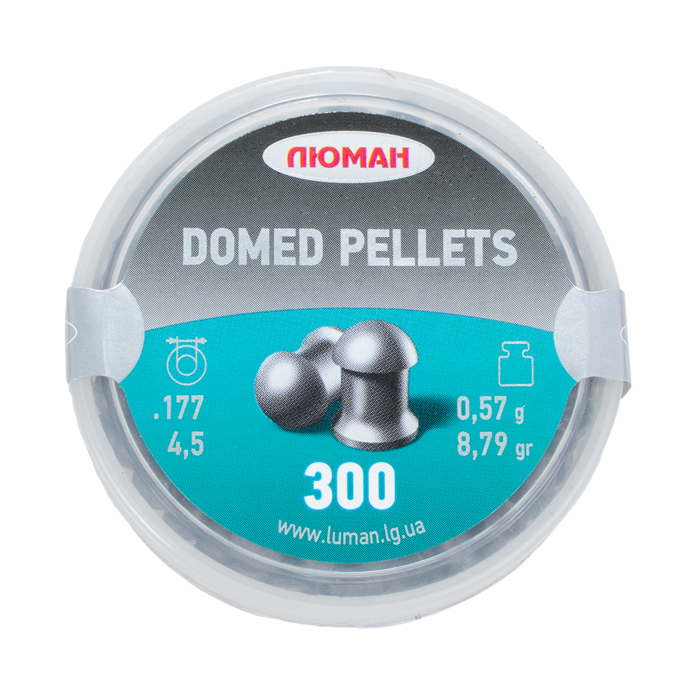 Пуля пневматическая "Domed pellets", 0,57 г. 4,5 мм. (300 шт.) (60 в упаковке). Фото №1