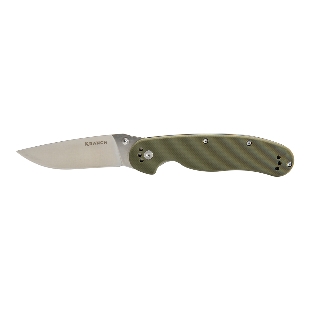 Нож складной Kranch G-120S, клинок AUS8, рукоять G10 green. Фото №1