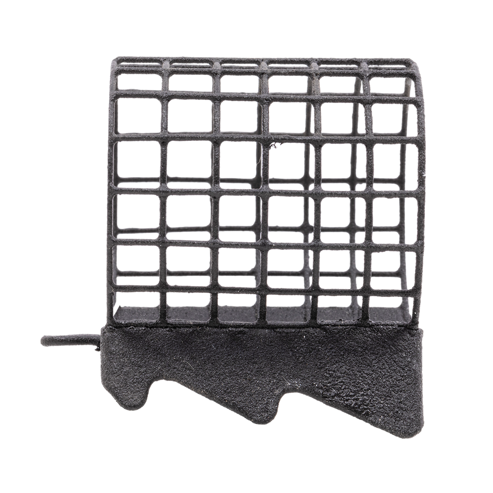 Груз-кормушка металлическая X-FEEDER ME ALLIGATOR M GRID 080 г (35 мл, цвет Matt Black, сварная сетка). Фото №2