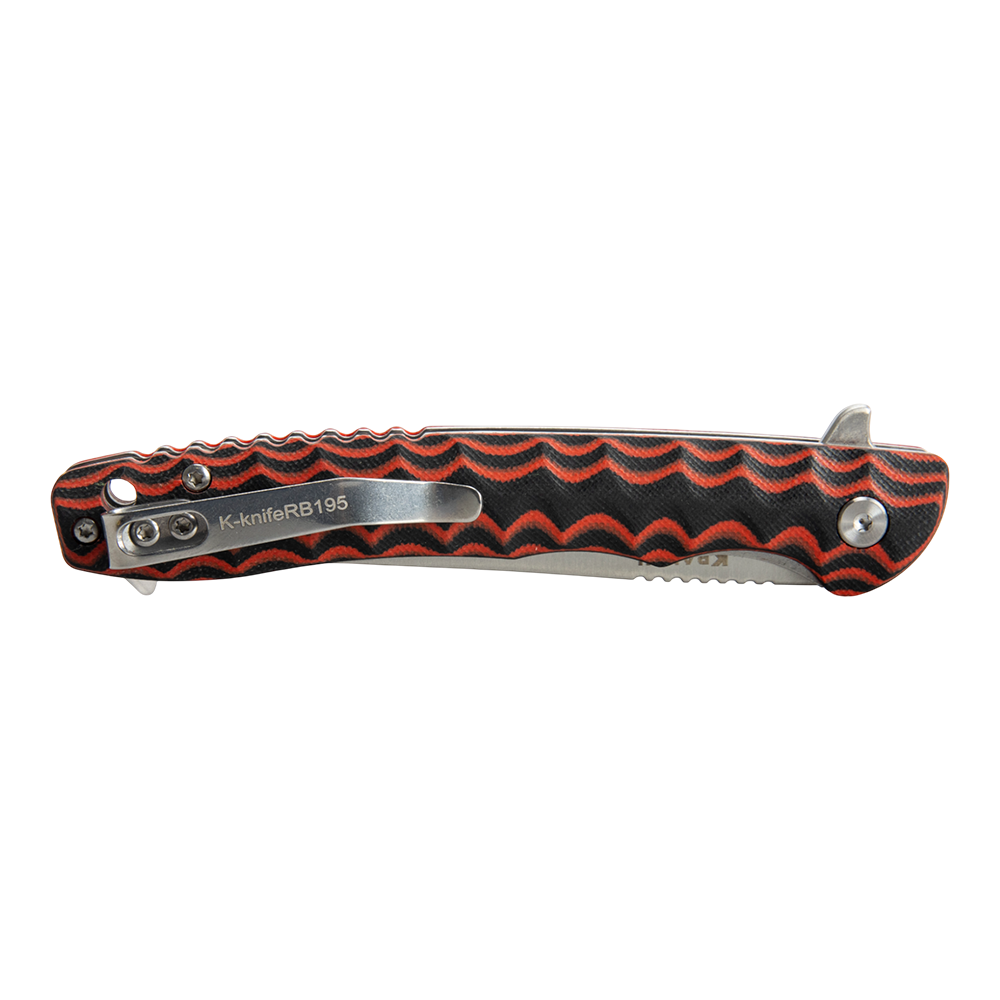 Нож складной Kranch RB-195, клинок AUS8, рукоять G10 red and black. Фото №3