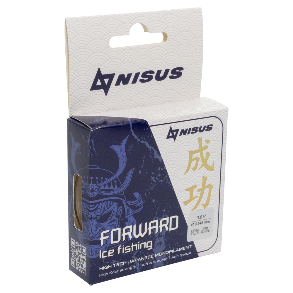 Леска Nisus FORWARD ICE FISHING 0,148mm/50m Nylon Transparent (N-FIF-0.148-50). Фото №1