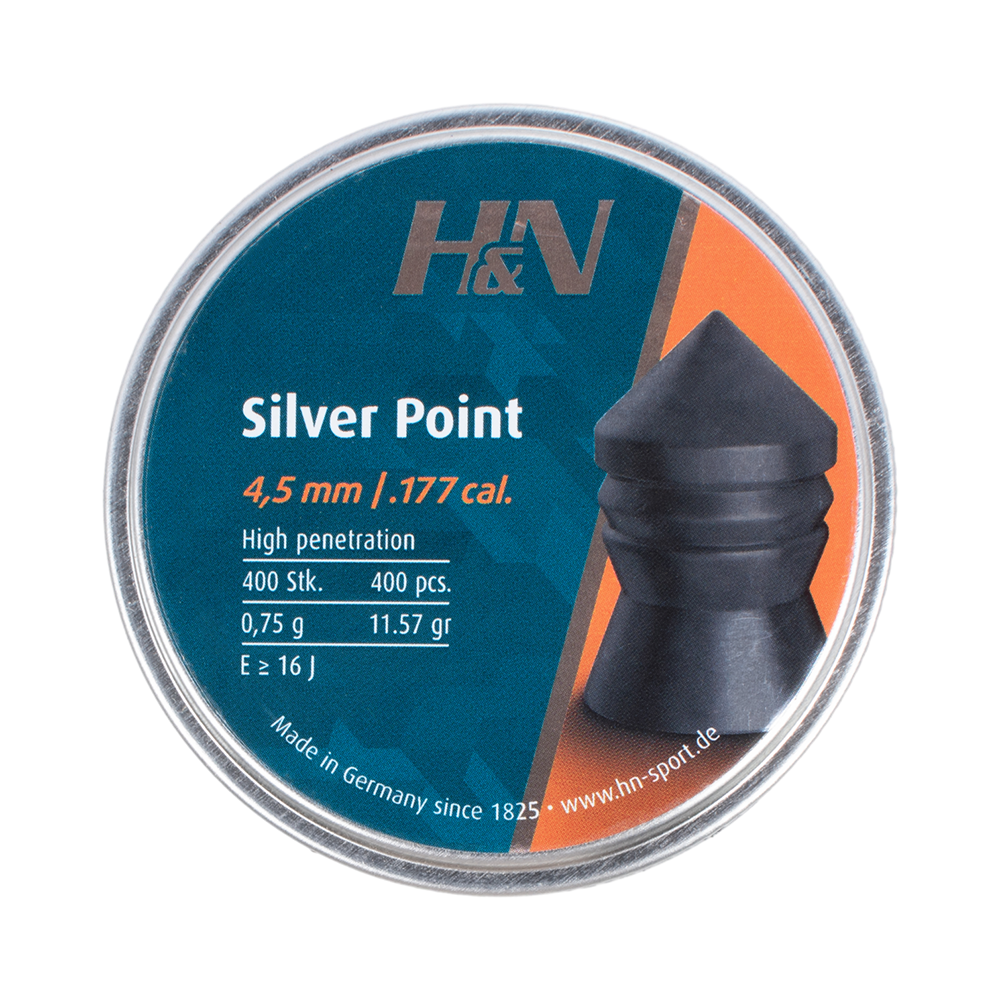 Пуля пневматическая "H&N Silver Point", гладкоствольная, 4,5 мм., 11,57 гран (400 шт.). Фото №1