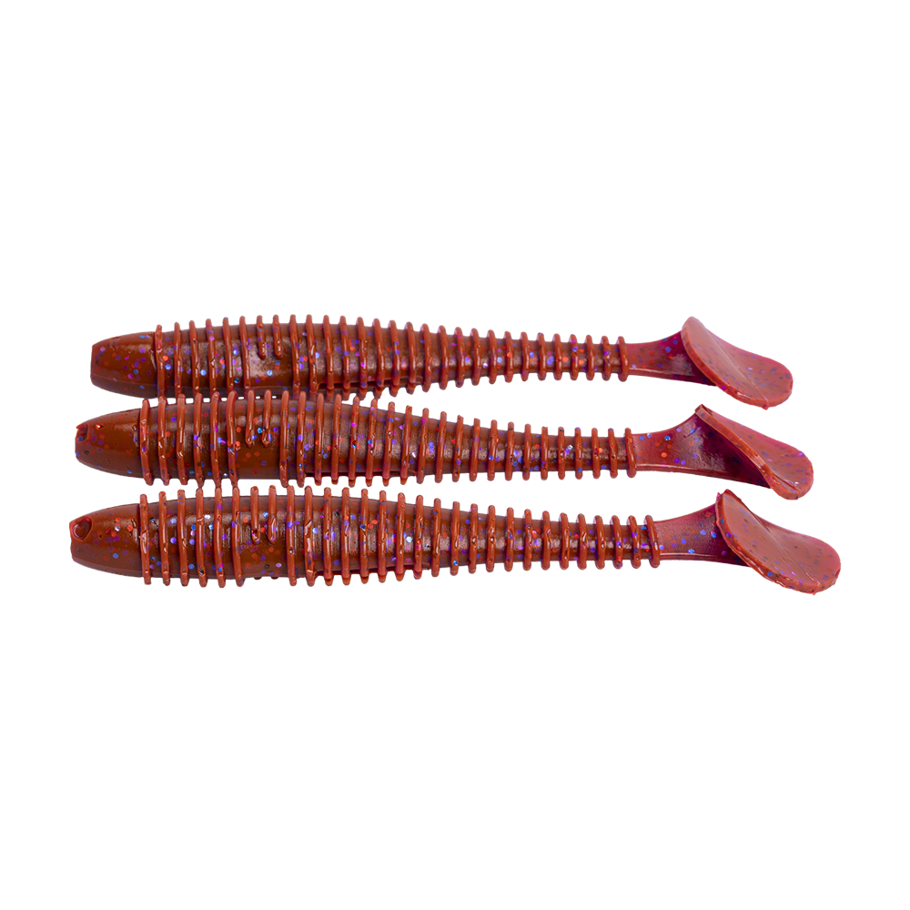 Виброхвост Esox Swinky Fat 5.5" 140мм, (3шт. упак.), цвет FK029 Lox Evo. Фото №4