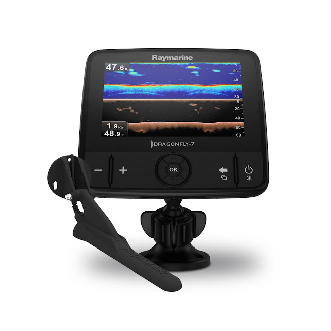 Эхолот-картплоттер Raymarine Dragonfly-7 PRO двухканальный с транцевым датчиком CPT-DVS. Фото №1