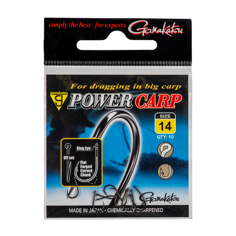 Крючок Gamakatsu Power Carp Ring Eye NSB Black №14. Фото №1
