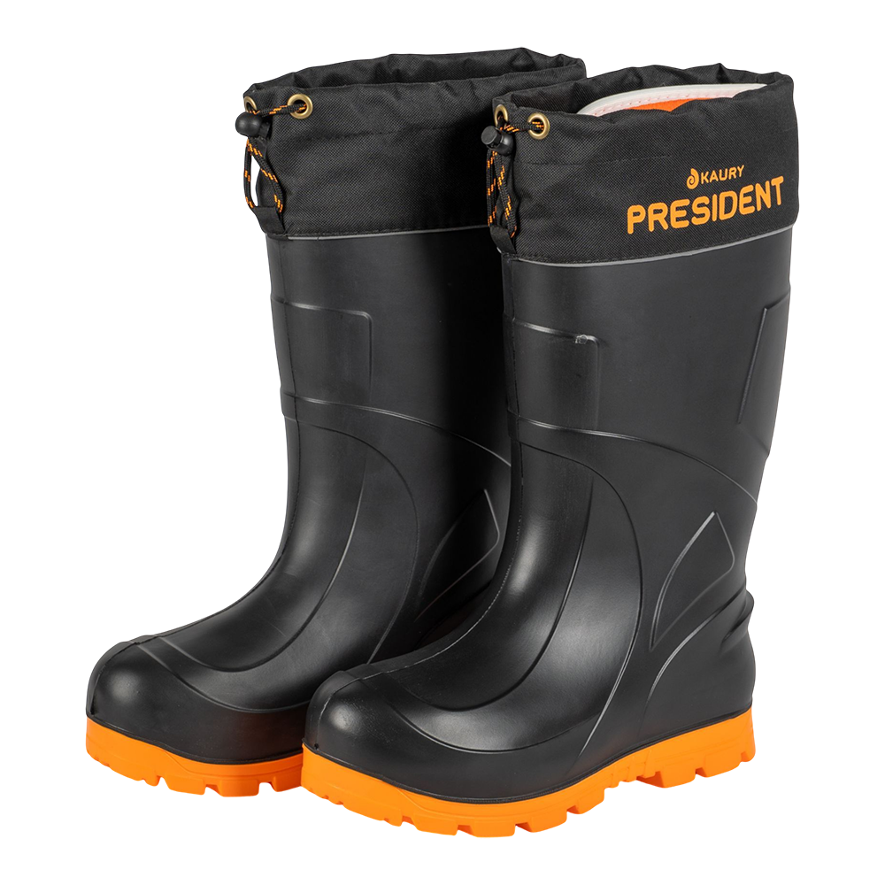 Сапоги KAURY PRESIDENT ЭВА (подошва ПУ, с манжетой, утепленные, PW черно-орнанжевый) р. 41/42. Фото №3
