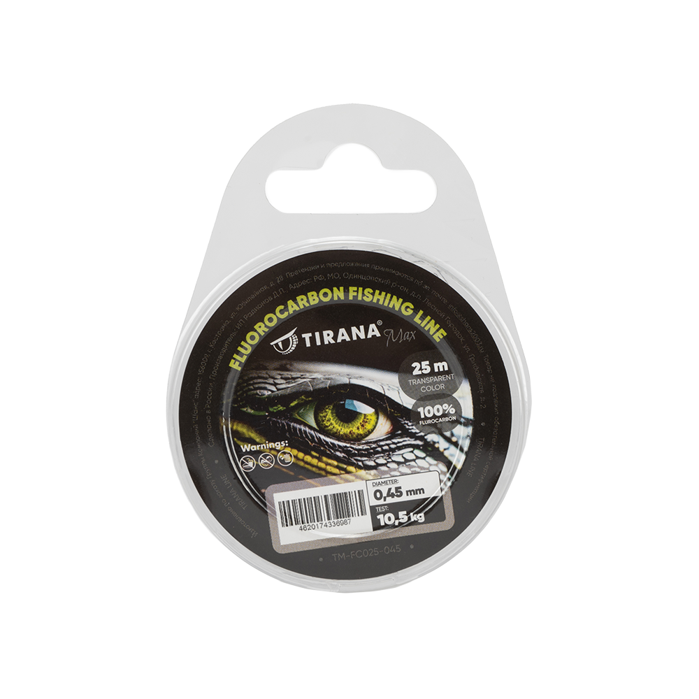 Флюорокарбон Tirana Max 25м - 0,45мм, 10,5кг. Фото №1 Флюорокарбон Tirana Max 25м - 0,45мм, 10,5кг. Фото №1