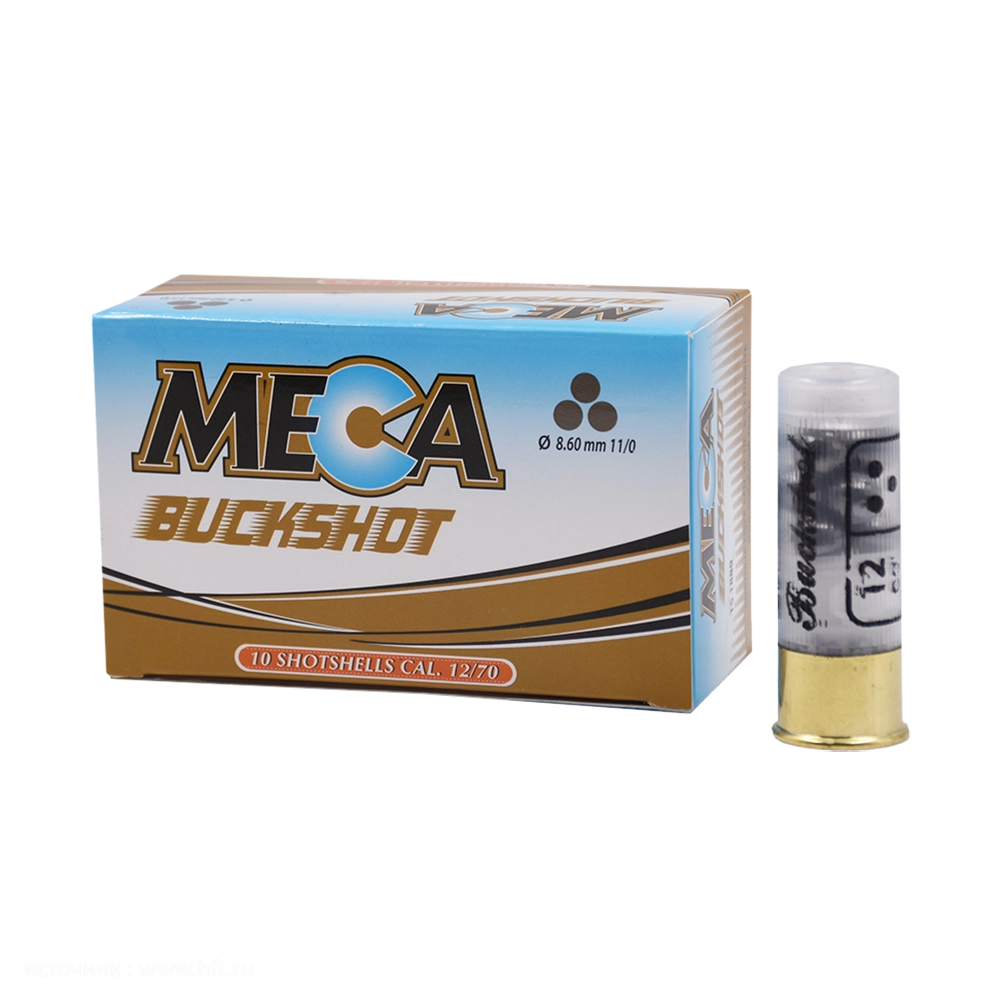 Патрон Meca 12/70 Buck Shot Copper/карт. мед/8,6 (пач10шт/короб 250). Фото №2