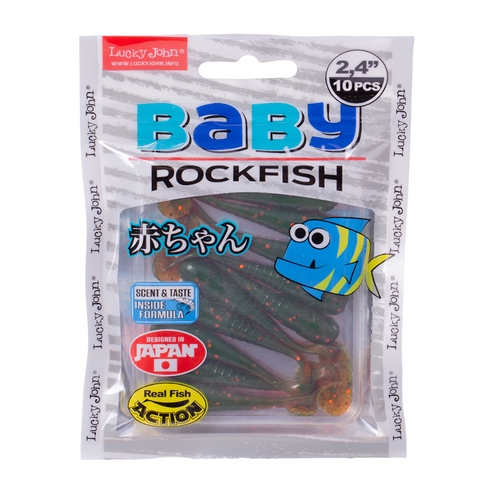 Виброхвост Lucky John Pro Series Baby Rockfish 2,4" 62мм, (10шт. упак.) цвет 085. Фото №1