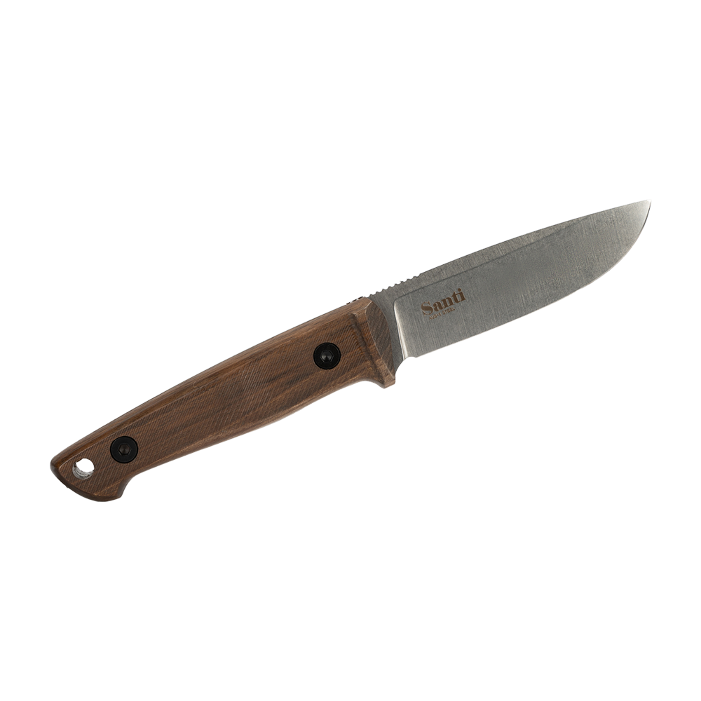 Нож Kizlyar Supreme Santi, AUS-8 StoneWash, дерево, кожа. Фото №2