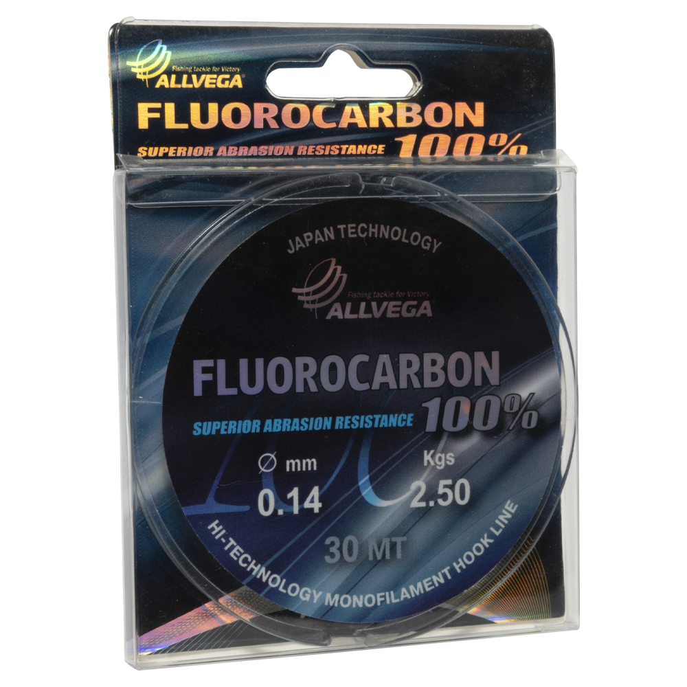 Леска ALLVEGA "FX FLUOROCARBON 100%" 0.14мм (30м) (2,50кг) (LFX3014). Фото №1