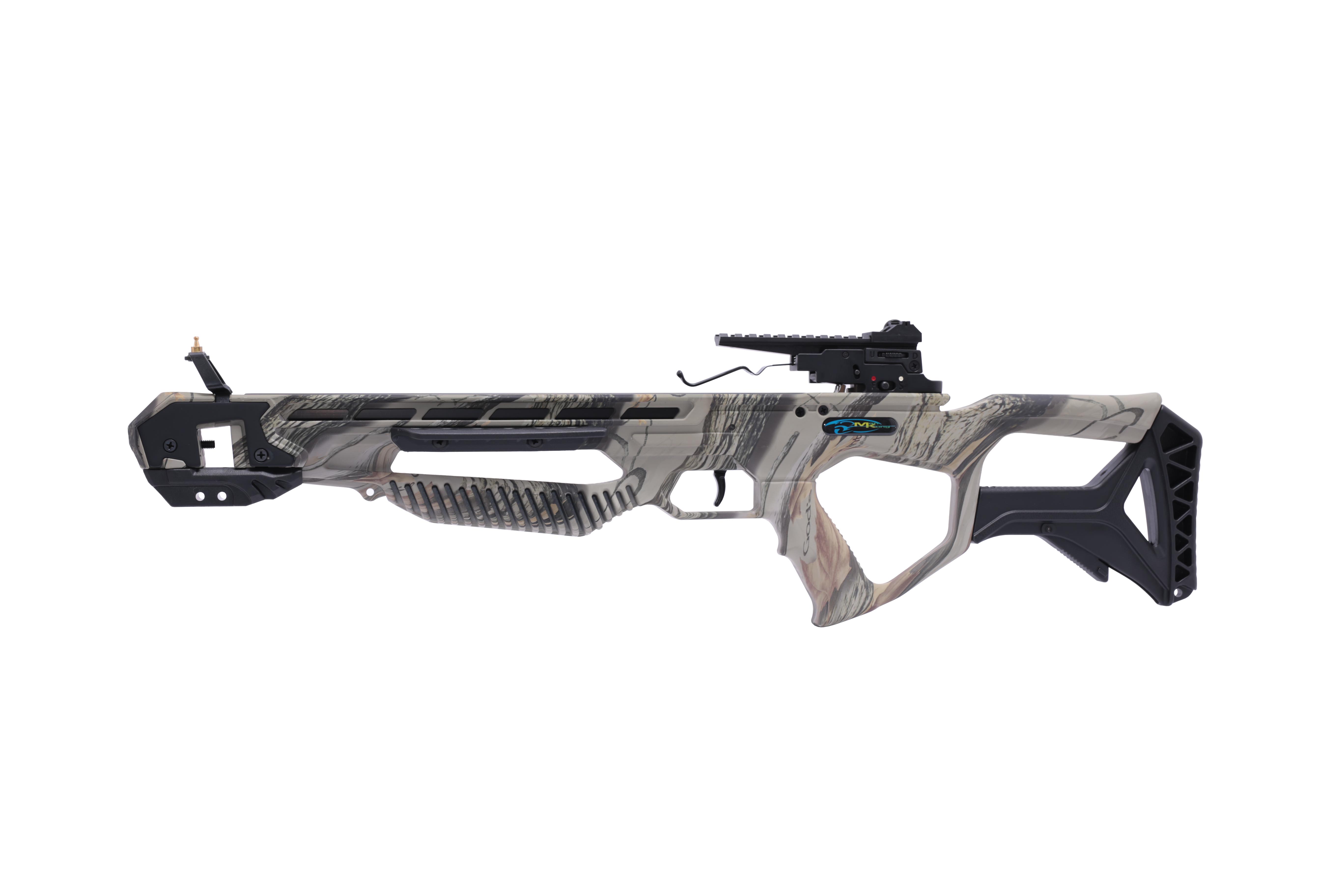 Приклад для арбалета Man Kung XB25, рекурсивный, god camo, кивер, стрелы 4 шт., прицел, крепеж